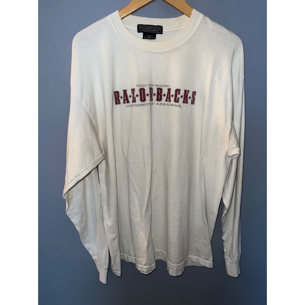 Arkansas Razorbacks Houndstooth Clothing Co Long Sleeve T-Shirt White XL